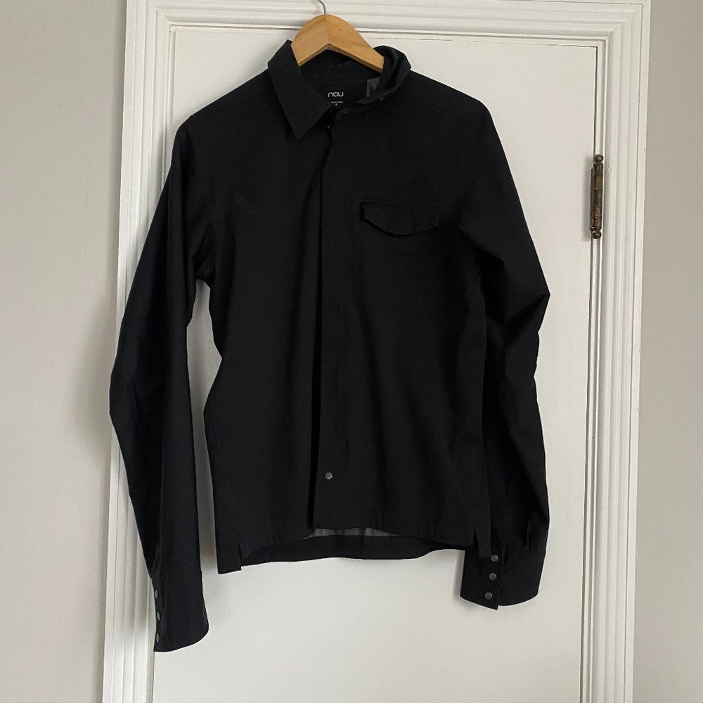 NAU Recycled Waterproof Zip Up Lightweight Shirt Black Size Small
